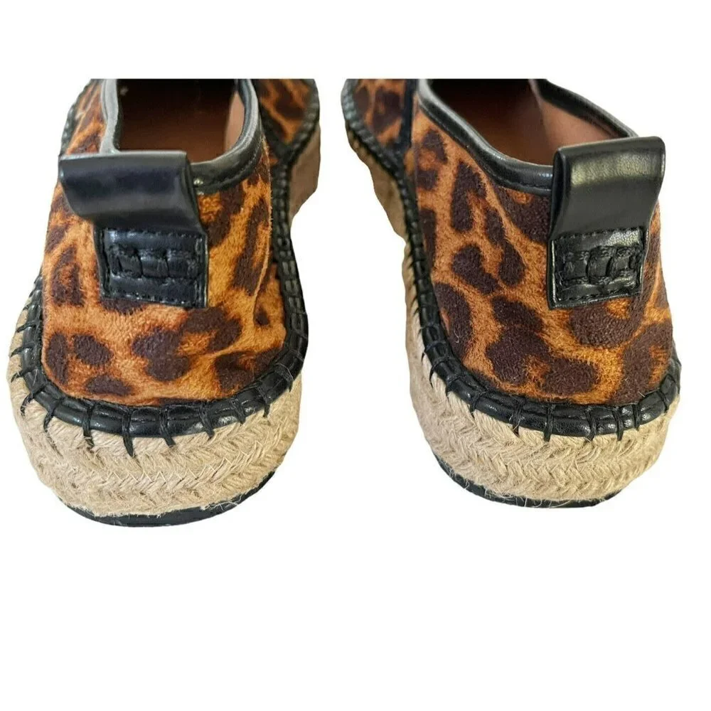 ASOS Wide Fit Julee Flatform Espadrilles in Leopard Print Women's Sz 6W NWOT